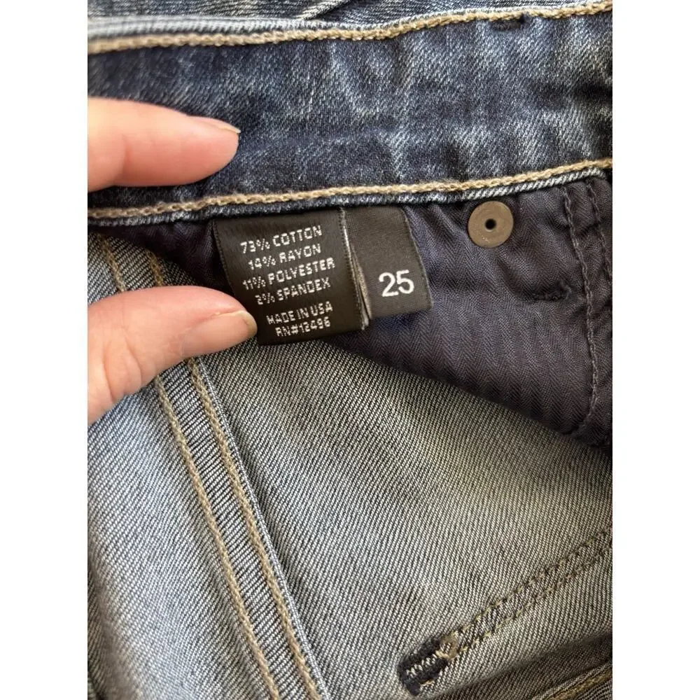 Parker Smith Jeans Women 25 Dark Wash Raw Hem Cropped Straight Leg Preppy Staple